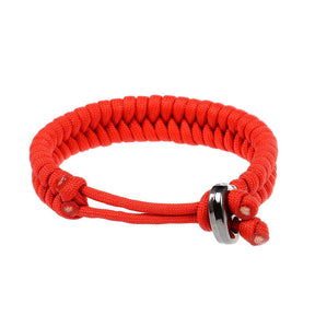 2 Pcs Adjustable Sizes Fish Tail Paracord Survival Bracelets With Metal Clasp-B
