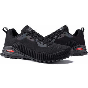 Mens Fashion Sneaker Breathable Trail Running Shoes-Black