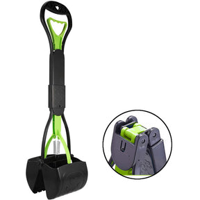 Non-Breakable Pet Pooper Scooper with Long Handle for Easy Grass and Gravel Pick Up-Green