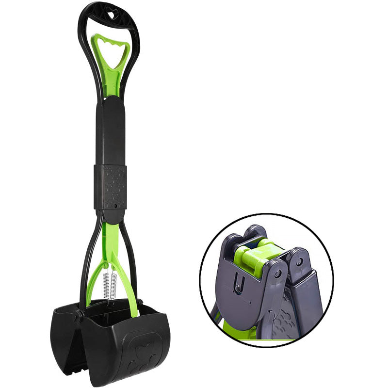 Non-Breakable Pet Pooper Scooper with Long Handle for Easy Grass and Gravel Pick Up-Green