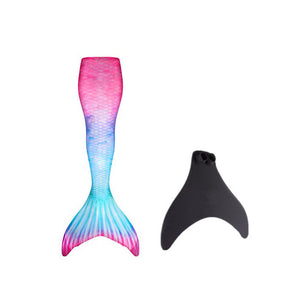 Kids Atlantis Mermaid Tails For Swimming Swimsuit With Flippers-Gradient Powder