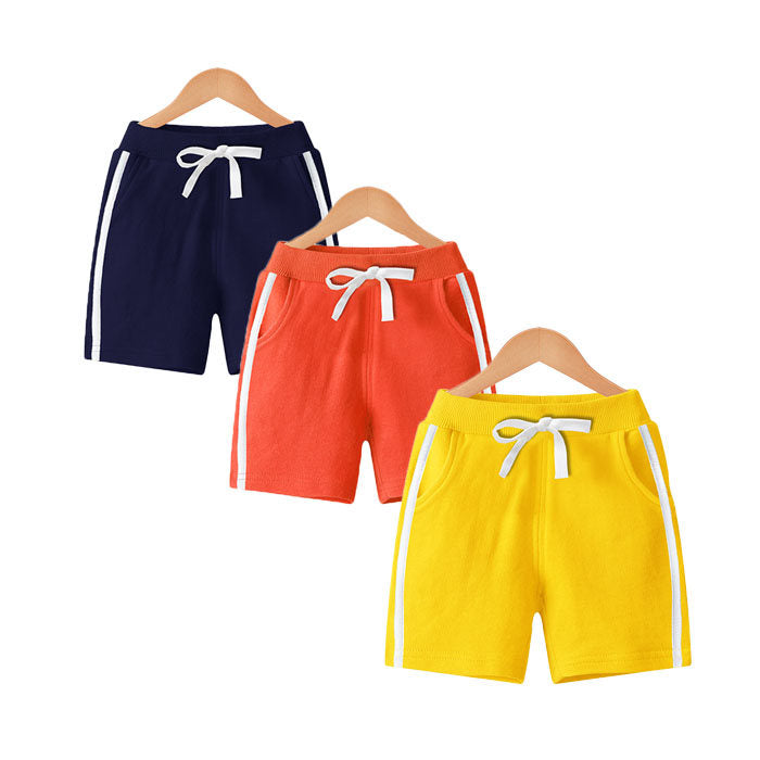 Kids 3 Pack 100% Cotton Sport Jogger Shorts Casual Elastic Pants-I