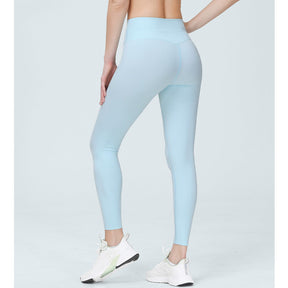 Womens Yoga Pants Breathable Naked Feeling Fitness Leggings-Light Blue