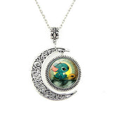 Moon Pendant Necklace Cartoon Stitch Chain-1