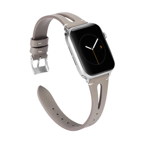 Fashion Triangle Hole Leather Watch Band For Apple Watch SE/6/5/4/3/2/1(Gray)