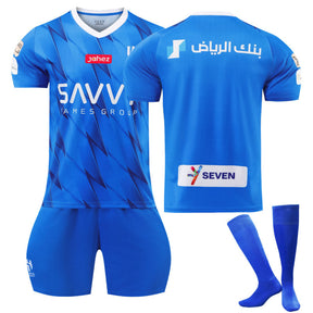 Al Hilal SFC Home Jersey for Kids Adult Soccer Training Uniform Set