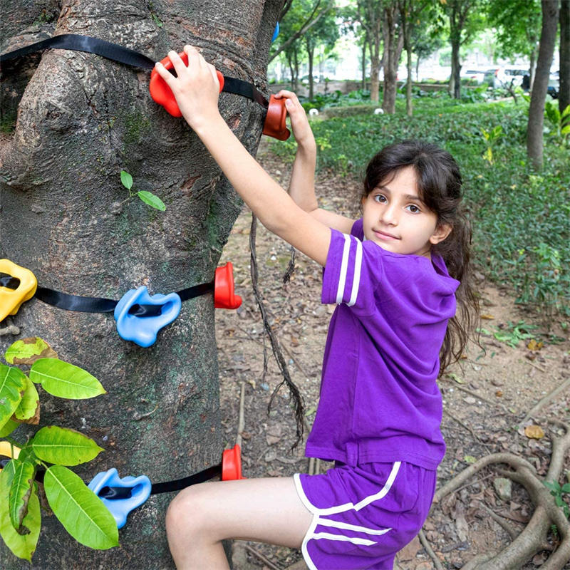 12 Tree Climbing Holds with 6 Ratchet Straps for Kids Climber Outdoor Training