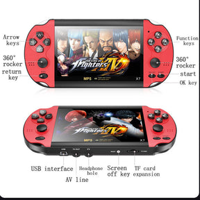 4.3 in Retro Handheld Game Console Built in Classic Games Support TV Output Music Video-RedBlue