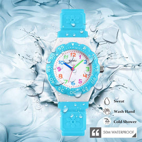 Kids Waterproof Quartz Watch Fashion Watch-LightBlue