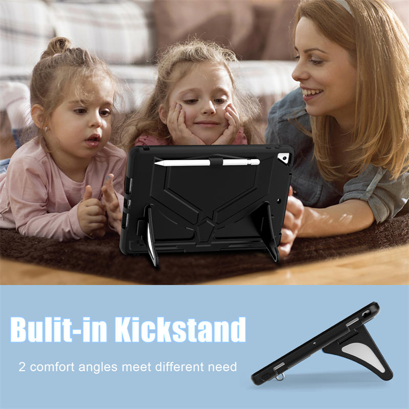 Tablet Case Kids Friendly with Pencil Holder for iPad 11 2020/2021/2022-Black