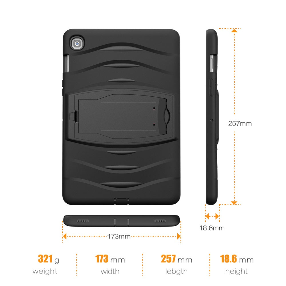 Shock Wave Kickstand Case Anti-Fall Protection For Samsung Tab S5E 10.5 T720/T725(2019)-Black