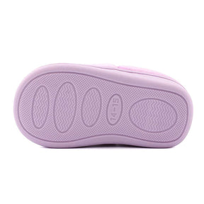 Boys Girls Warm Slippers Cartoon Kids Winter Indoor Household Shoes-Purple