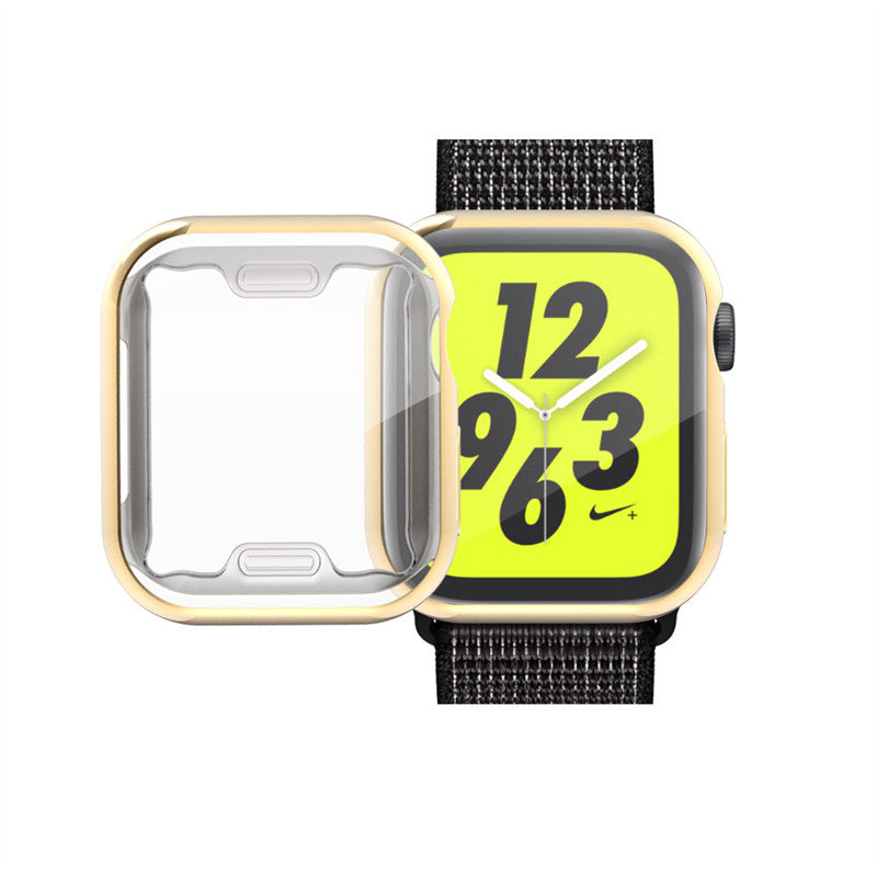 TPU All Around Screen Protective Cover for iWatch SE/6/5/4/3/2/1-Gold