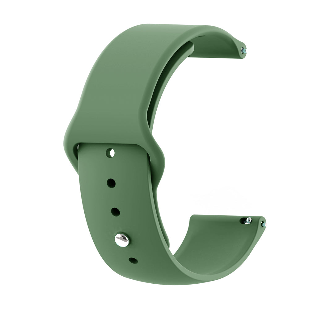 Silicone Watch Band Pure Color Reverse Buckle WristBand For Samsung Galaxy Watch 42/46mm Gear S3 Frontier/Classic(Dark Green)