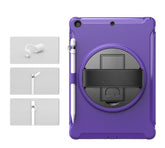 Spider Man 3-Layer Multi-Function Case With Pencil Holder+Cap For New iPad 10.2/2019 iPad 7-Purple