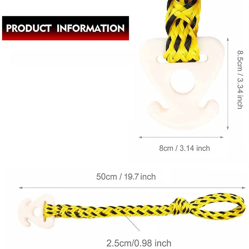 Durable Tow Ropes Water Sports Connector for Hauling Pulling Tubes-YellowBlack