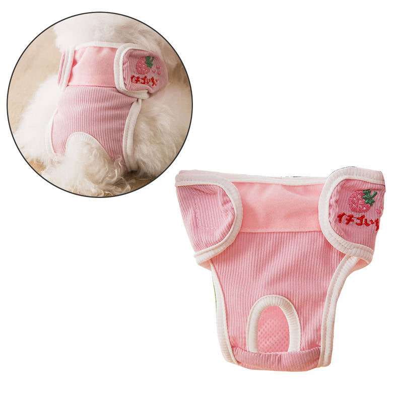 Washable Diapers Reusable Highly Absorbent for Doggy Female in Period-Strawberry