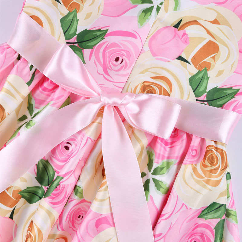 Girls Dresses Flower Girl Wedding Dress Elegant Floral Dress-Pink