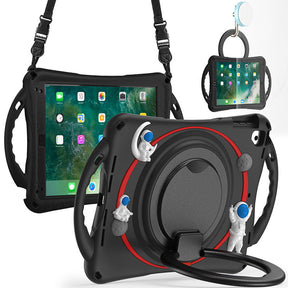 iPad Case Shockproof Case With Handle Stand Shoulder Strap for iPad 9.7 2018/2017/Pro9.7/Air2/Air-Black