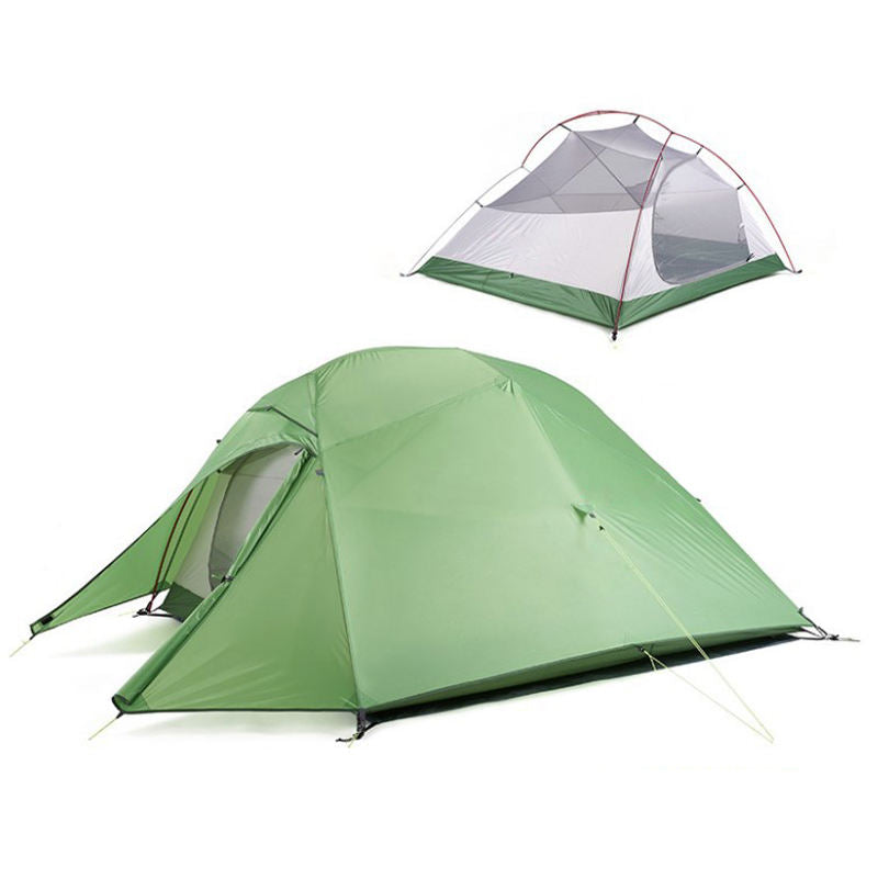 3 Person Camping Tent Lightweight Backpacking Waterproof Tent Easy Setup-Green