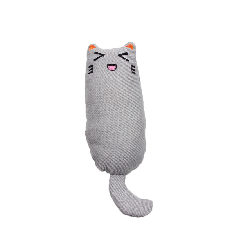 Catnip Filled Cartoon Mice Cat Teething Chew Bite-Resistant Catnip Toys-Gray