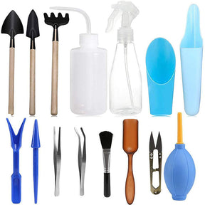 Home & Living15 Pcs Mini Garden Hand Transplanting Succulent Tools Miniature Planting Set for Indoor Miniature Fairy Garden Plant Care