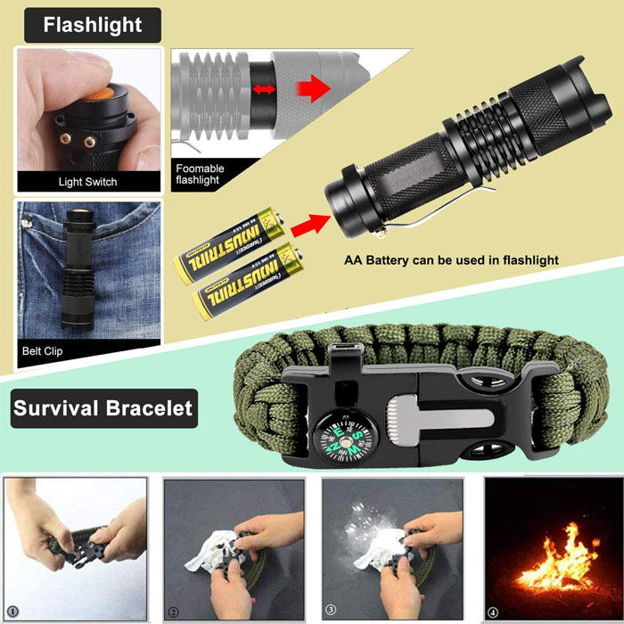32 In 1 Camping Survival Gear And Equipment Kit-T1