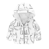 Boys Girls Cartoon Print Zip Lightweight Jacket Hooded Coats Casual Windbreaker-1