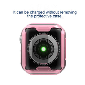 TPU All Around Screen Protective Cover for iWatch SE/6/5/4/3/2/1-Pink
