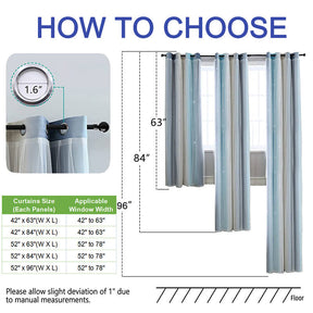 2 Panel Sheer Ombre Curtains Grommet Drapes for Girls Bedroom-PinkBlue