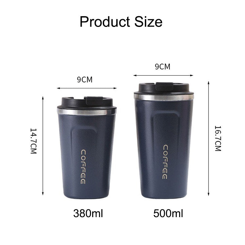 Travel Coffee Cup with Seal Lid Reusable Insulated Tumbler-White