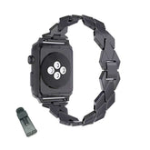 LX Stainless Steel Watch Band Quick Release Wristbands for Apple IWatch Series SE/1/2/3/4/5/6 For Women-Black