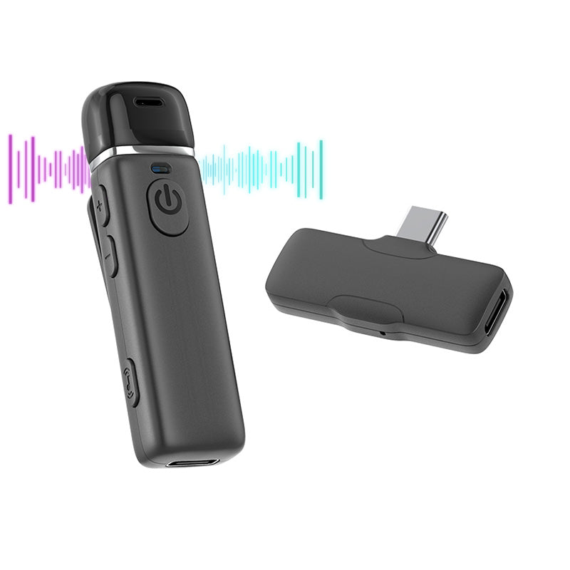 2.4G Mini Wireless Lavalier Microphone for Video Recording-Black