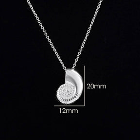 Fashion Woman Conch Pendant Necklace-Silver