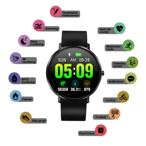 F25T Smart Watch with Heart Rate Blood Oxygen Sleep Monitor Pedometer-Grey