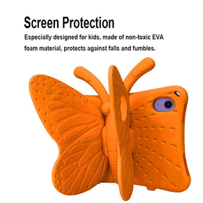 iPad Case For iPad Mini 6 Cartoon 3D Butterfly EVA Proof Shockproof Case with Bracket-Orange