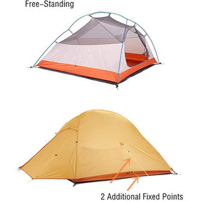 3 Person Camping Tent Lightweight Backpacking Waterproof Tent Easy Setup-Orange