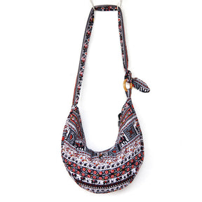 Womens Sling Crossbody Bag Ethnic Print Shoulder Bag with Adjustable Strap-S