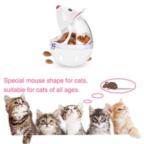 Small Cat Slow Feeder Cat Food Ball Mice Tumbler Shaped Pet Treat Ball-White