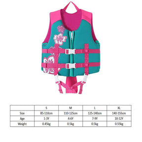 Kids Swim Vest Life Jacket Flotation Aid with Adjustable Safety Strap Age 1-12 Years-Printed Pink