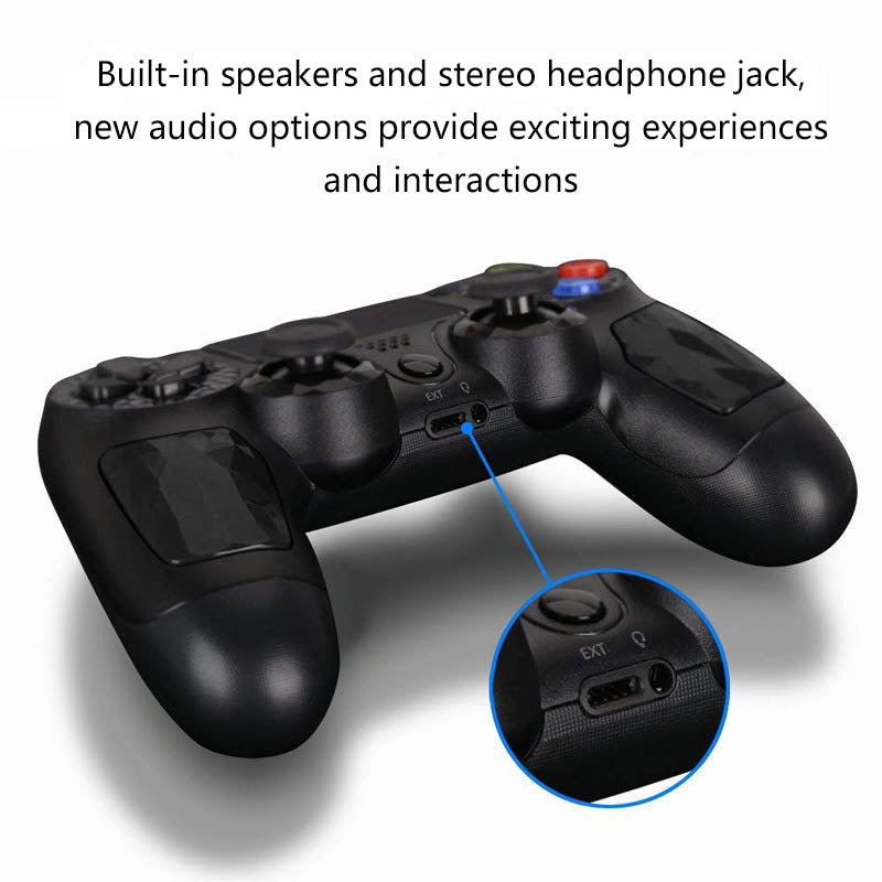 Wireless Controller Gamepad with Dual Vibration/Audio Jack/Touch Pad for PS4