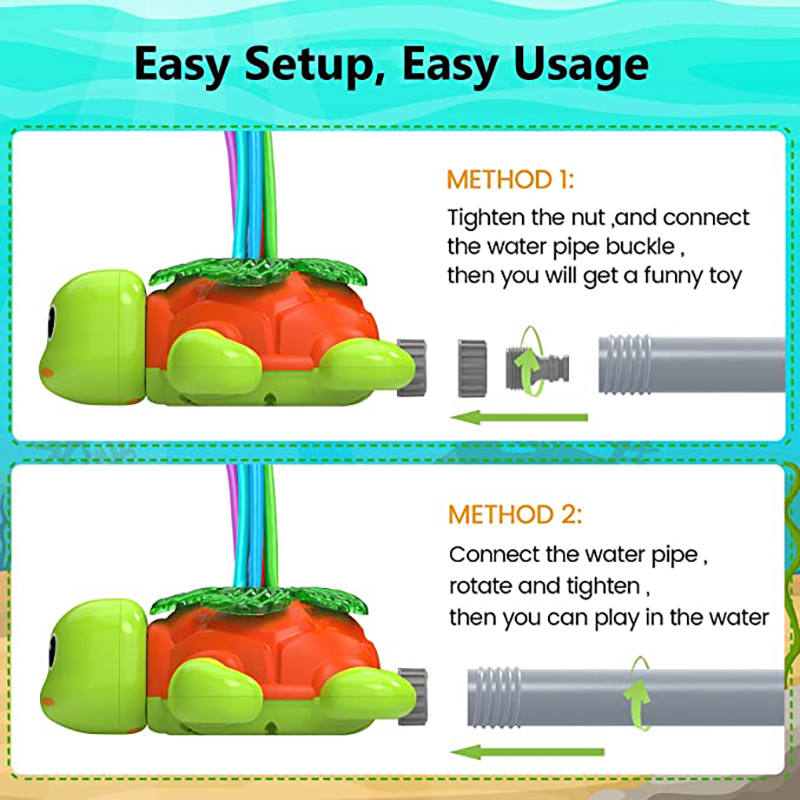 Outdoor Water Sprinkler for Kids Turtle Backyard Lawn Sprayer Toy Fun for Summer Days