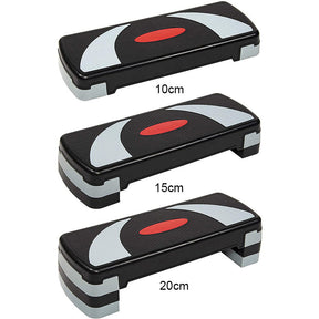 Home Rhythm Pedal Adjustable Workout Aerobic Stepper Step Platform Trainer-Gray