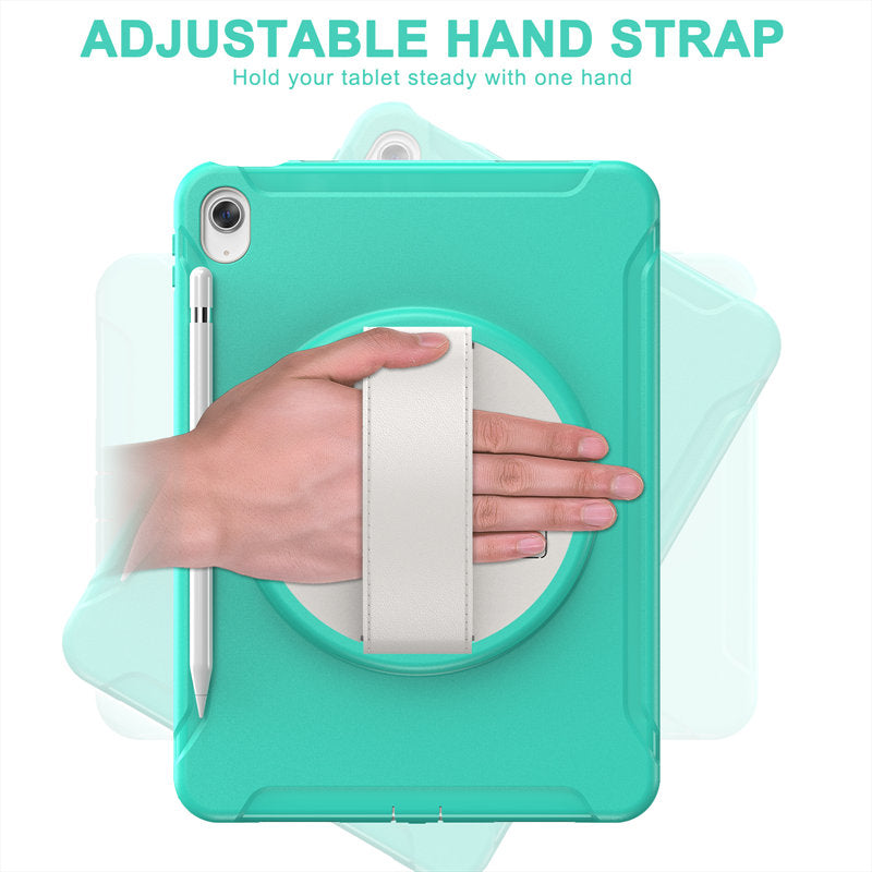 Tablet Case with 360¡ã Kickstand/Hand Strap Shockproof-MintGreen