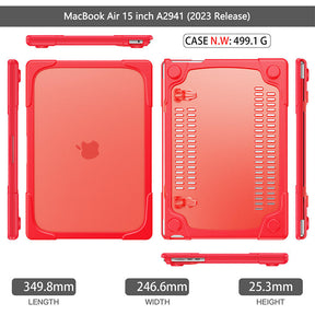 Anti Fall Case Breathable Compatible with Macbook Air 15 2023 A2941-Red