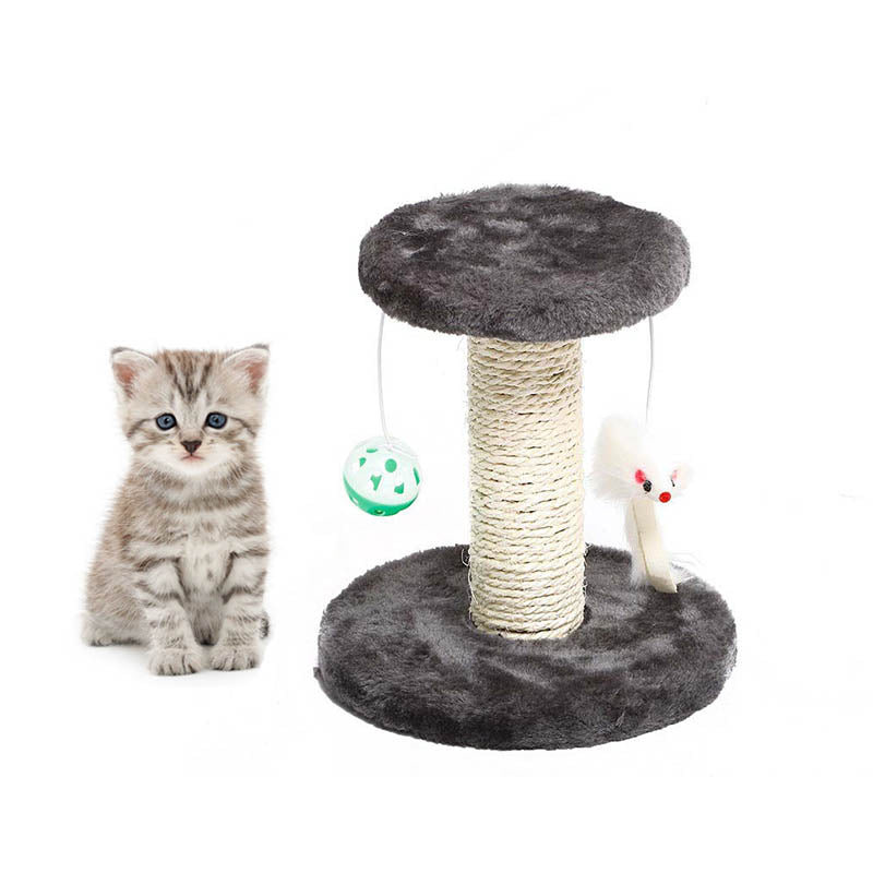 Cat Scratching Post Cat Tree with Sisal Covered Scratching Posts and Platform-Grey