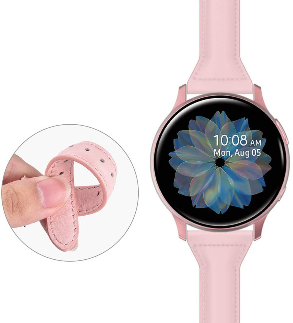 Slim Flower Printed Leather Bands For Samsung S3/Galaxy Watch 46mm(Pink)