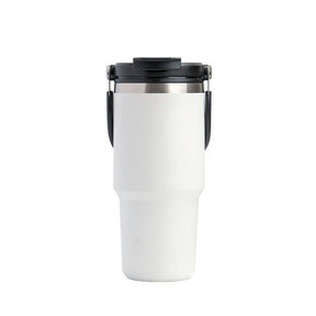 Portable Car Tumbler Cup with Lid and Straw Vacuum Insulated Water Bottle-White