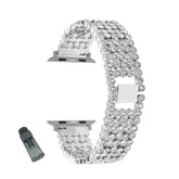 MTX Stainless Steel Watch Band Adjustable Wristbands for Apple IWatch Series SE/1/2/3/4/5/6 For Women-Silver