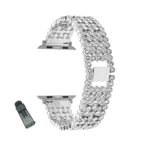 MTX Stainless Steel Watch Band Adjustable Wristbands for Apple IWatch Series SE/1/2/3/4/5/6 For Women-Silver